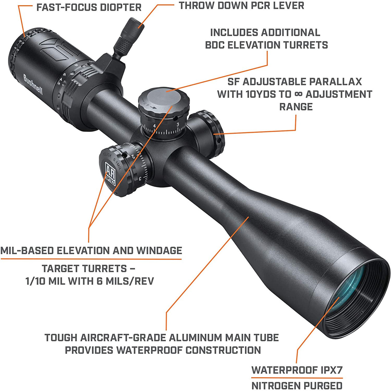 Bushnell AR Optics 4.5-18x40mm Multi-Turret Windhold Riflescope